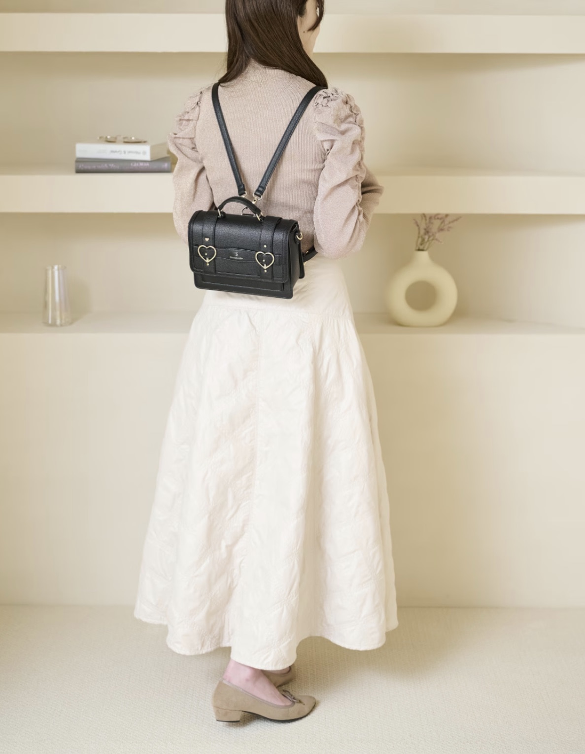 ハートベルトサッチェルショルダーバッグ【ブラック】 ブラック