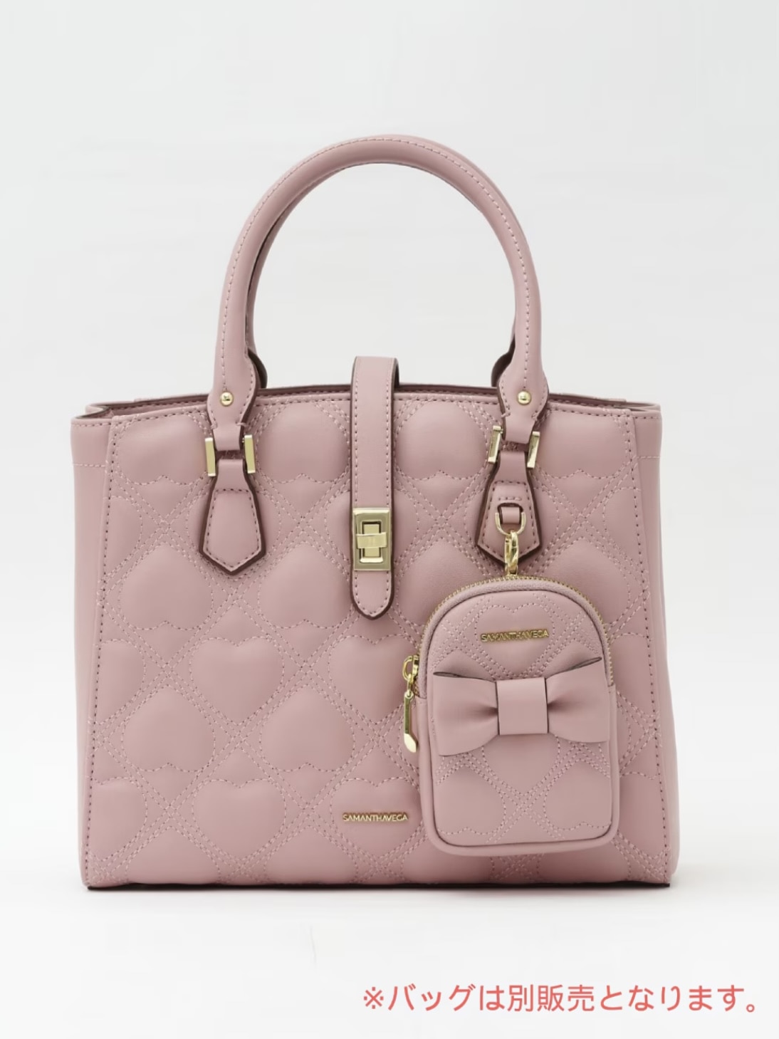 ハートキルトポーチ型チャーム【ブラック】 ブラック