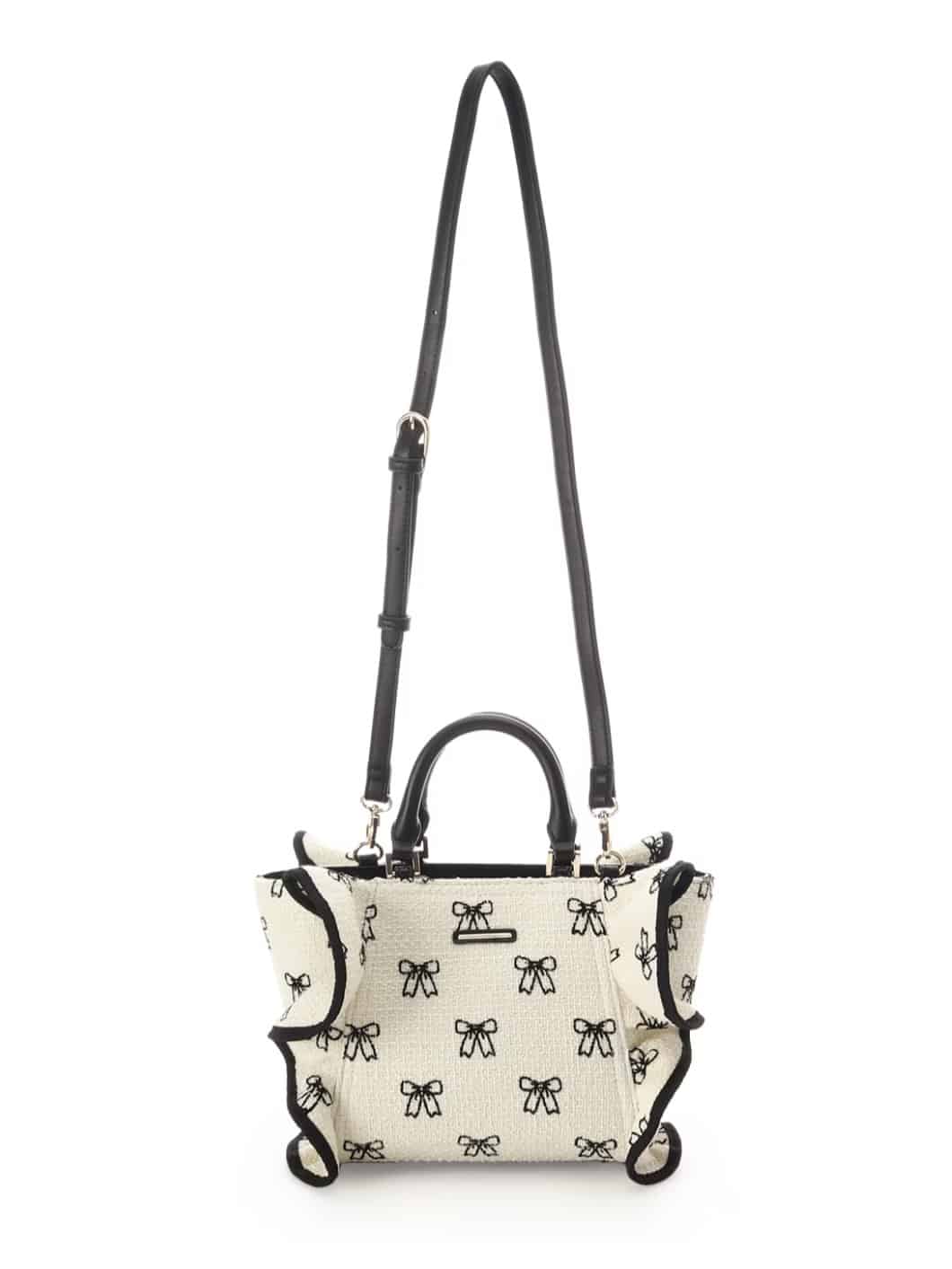 【オンラインショップ＆一部店舗限定】リボンフリルハンドバッグ ホワイト