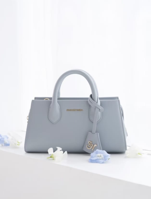 ロゴ金具ショルダーバッグ【ダルブルー】 ダルブルー