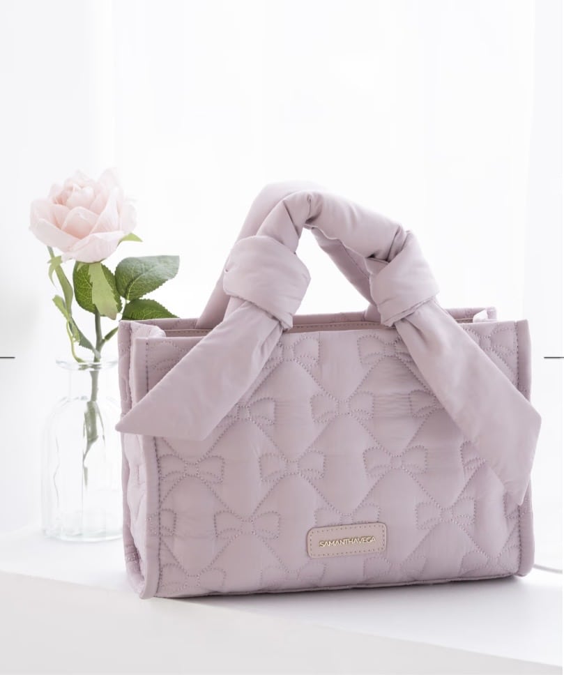 リボンキルティングハンドバッグ【ピンク】 ピンク