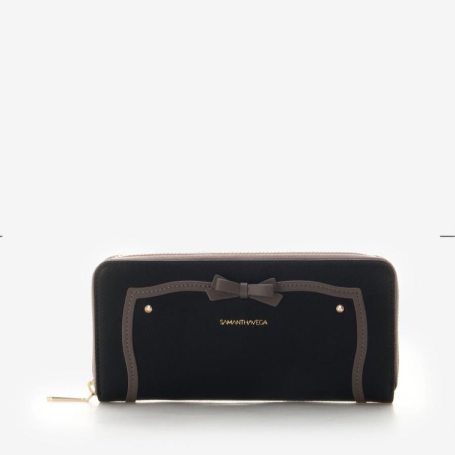 ソリッドリボン長財布 ブラック 0