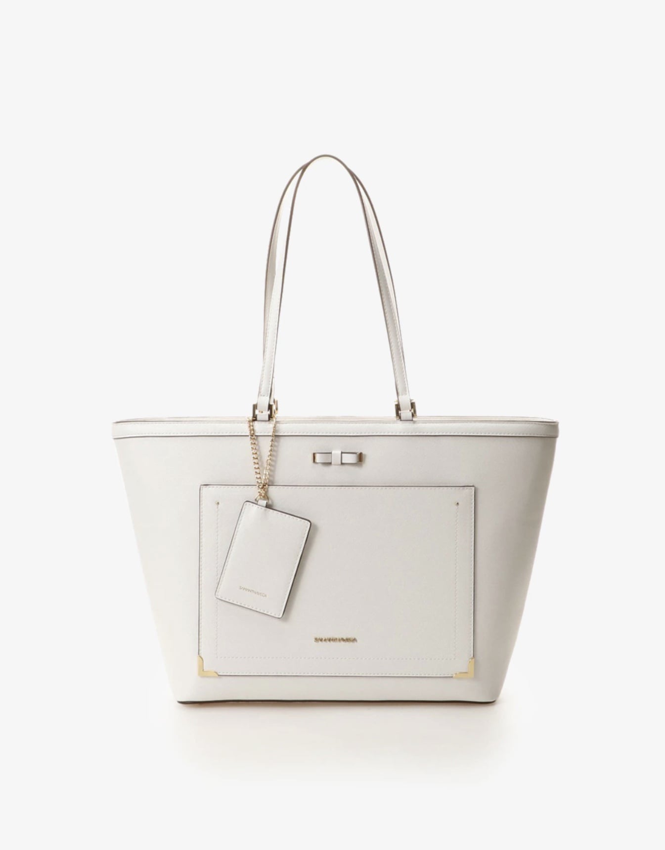 シンプルリボントートバッグ ホワイト