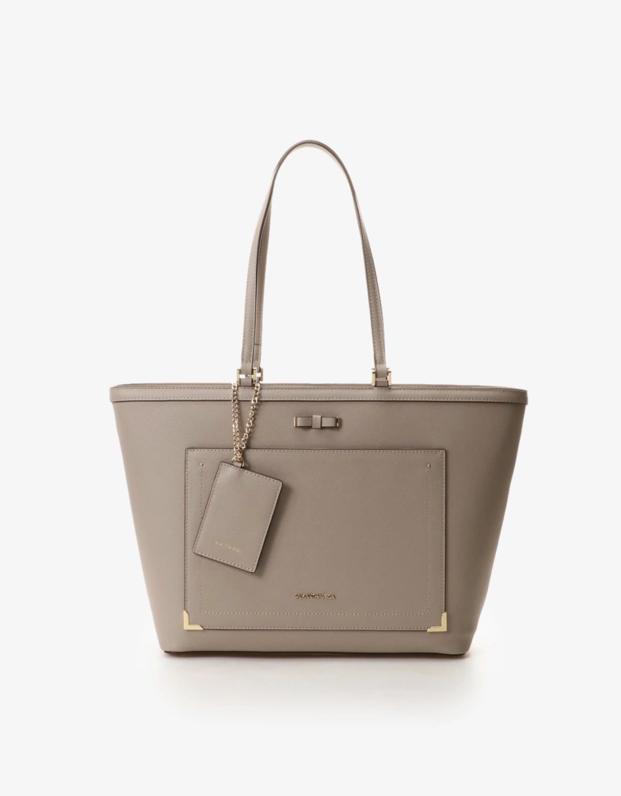  シンプルリボントートバッグ ベージュ