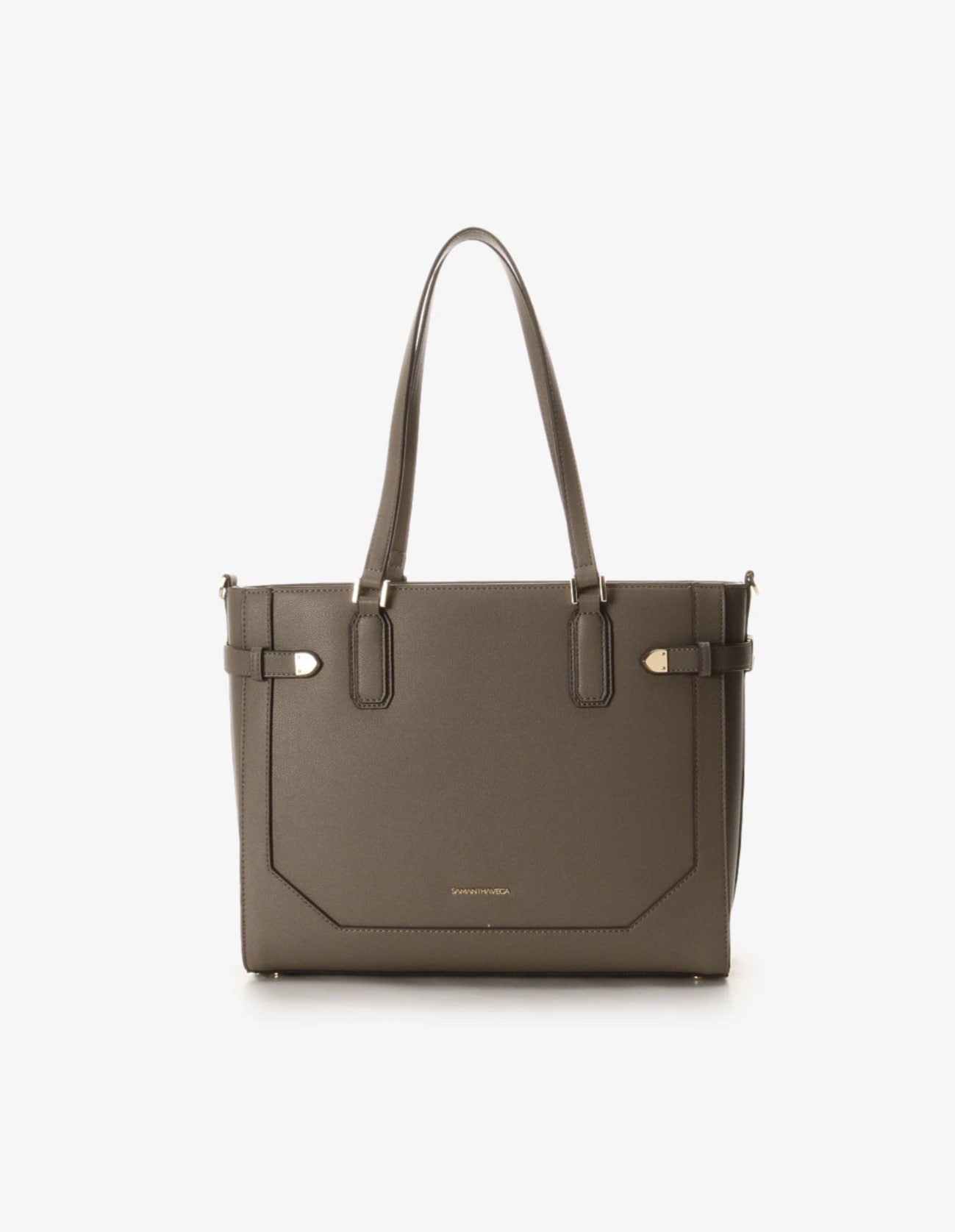  ベルト金具トートバッグ【グレージュ】 グレージュ