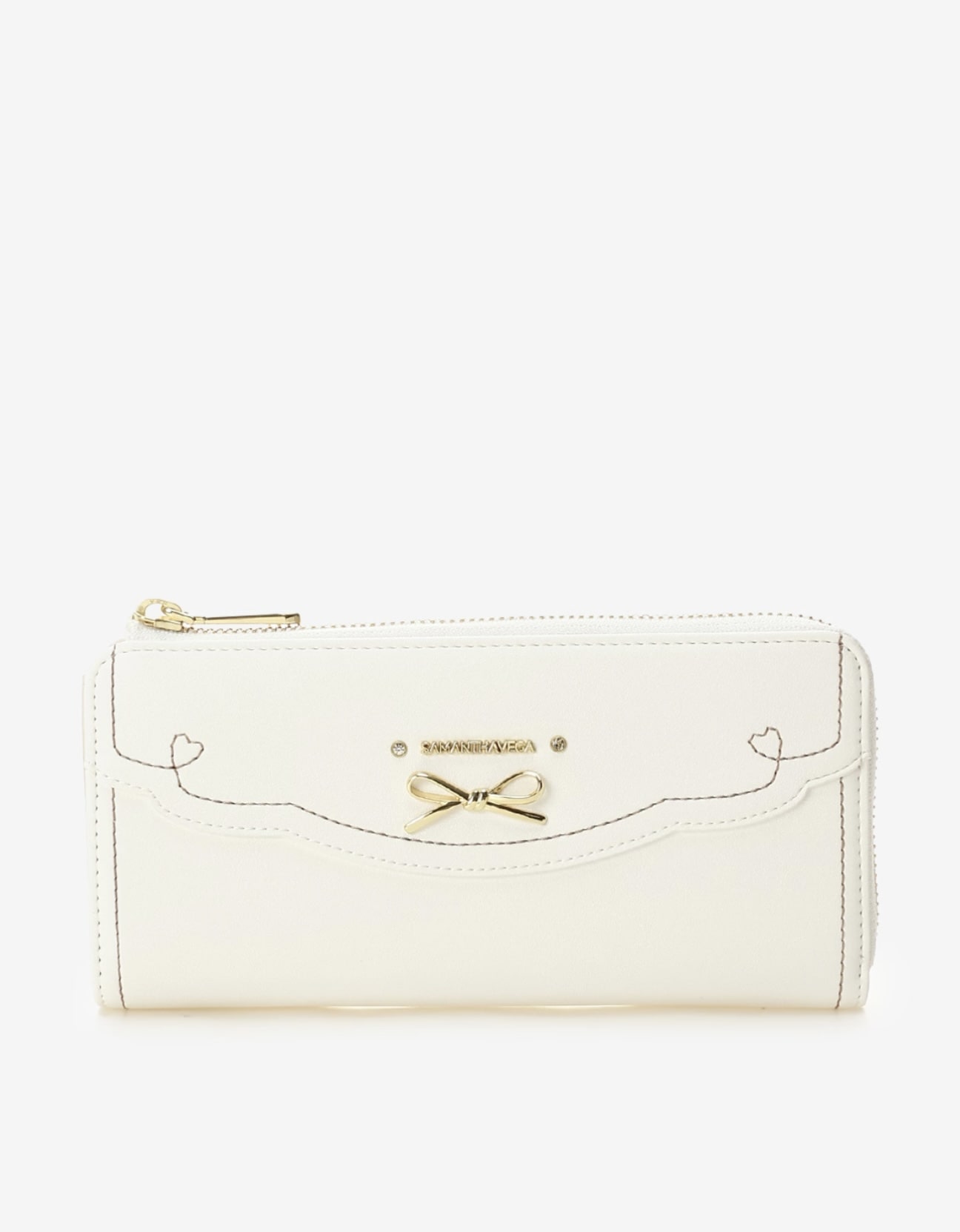 フリルリボン長財布【ホワイト】 ホワイト