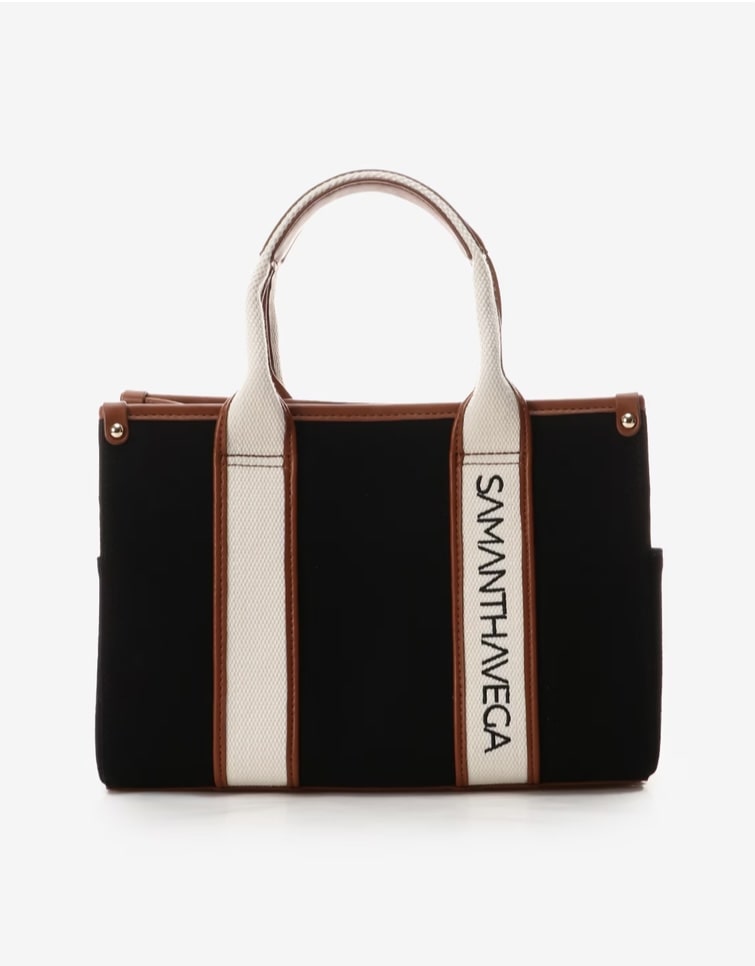  ロゴテープキャンバストートバッグ（小）【ブラック】 ブラック