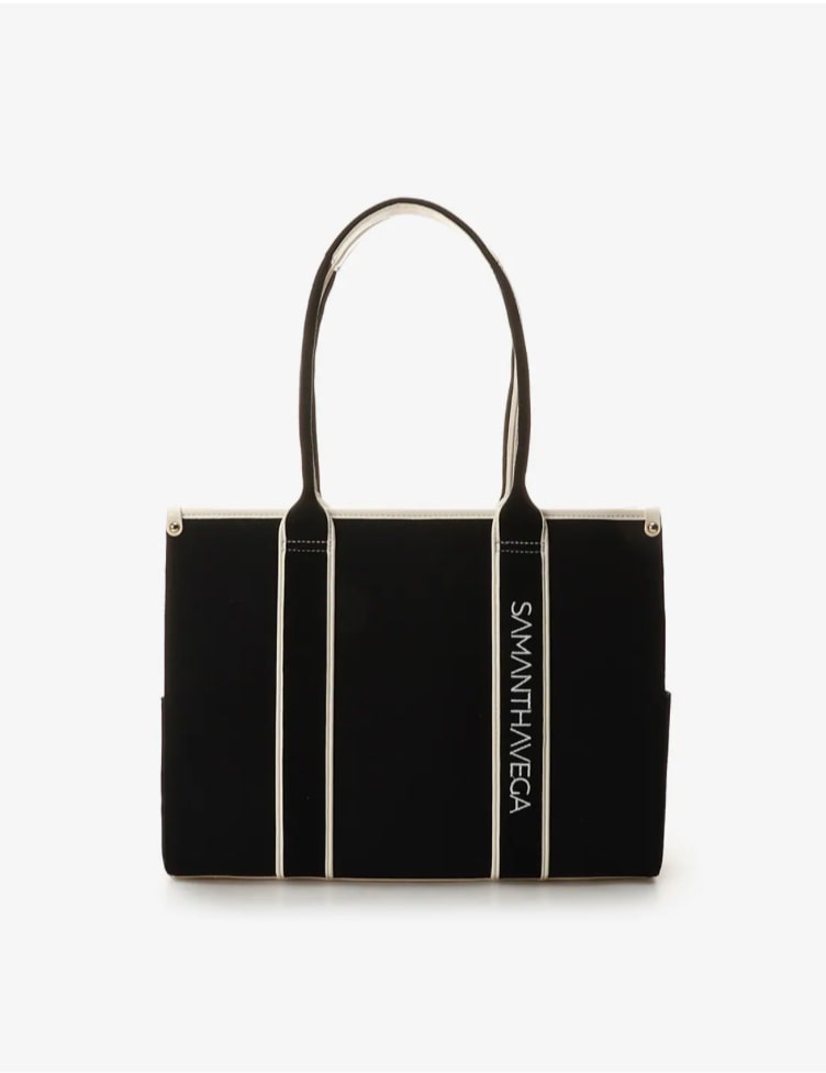 ロゴテープキャンバストートバッグ（大）【ブラック】 ブラック