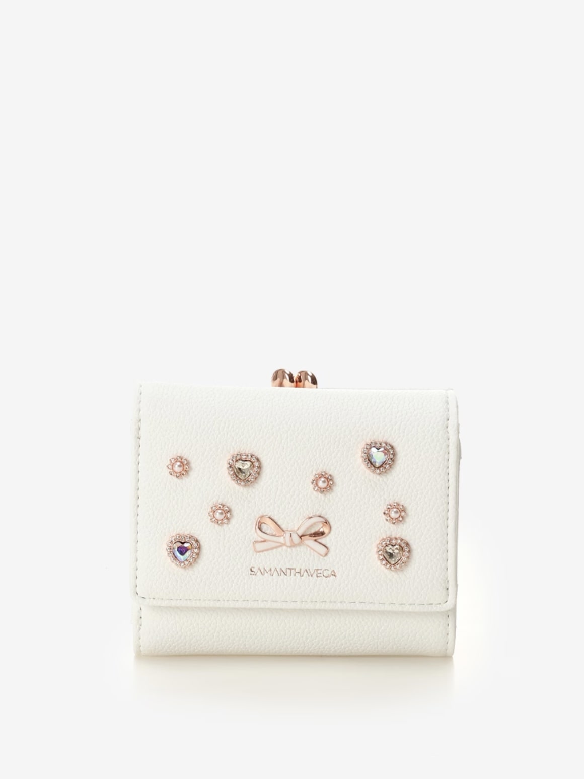 ハートビジュー折財布【ホワイト】 ホワイト