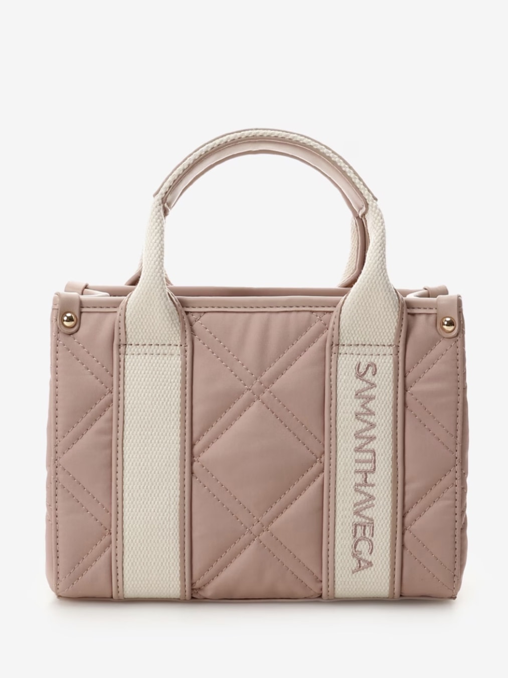 ロゴテープキルティングトートバッグ（ミニ）【ピンク】 ピンク