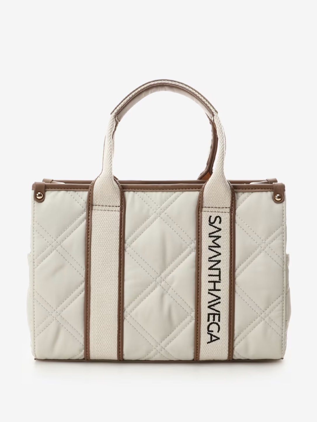 ロゴテープキルティングトートバッグ（小）【ホワイト】 ホワイト