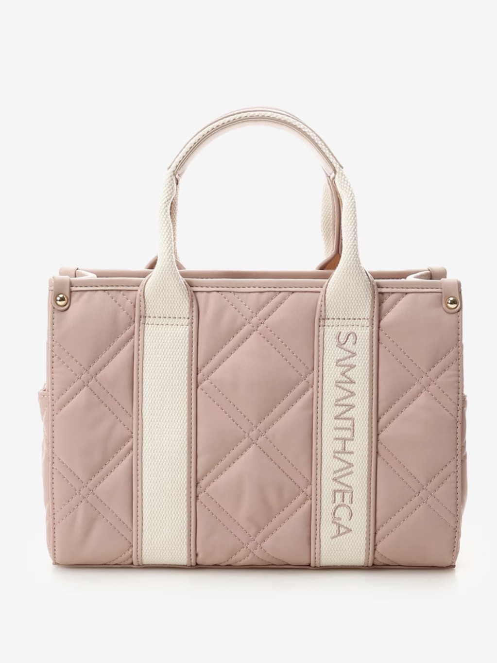 ロゴテープキルティングトートバッグ（小）【ピンク】 ピンク