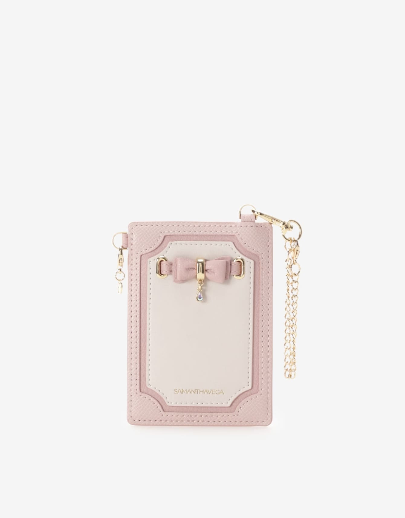 フロントリボンベルトパスケース【ピンク】 ピンク