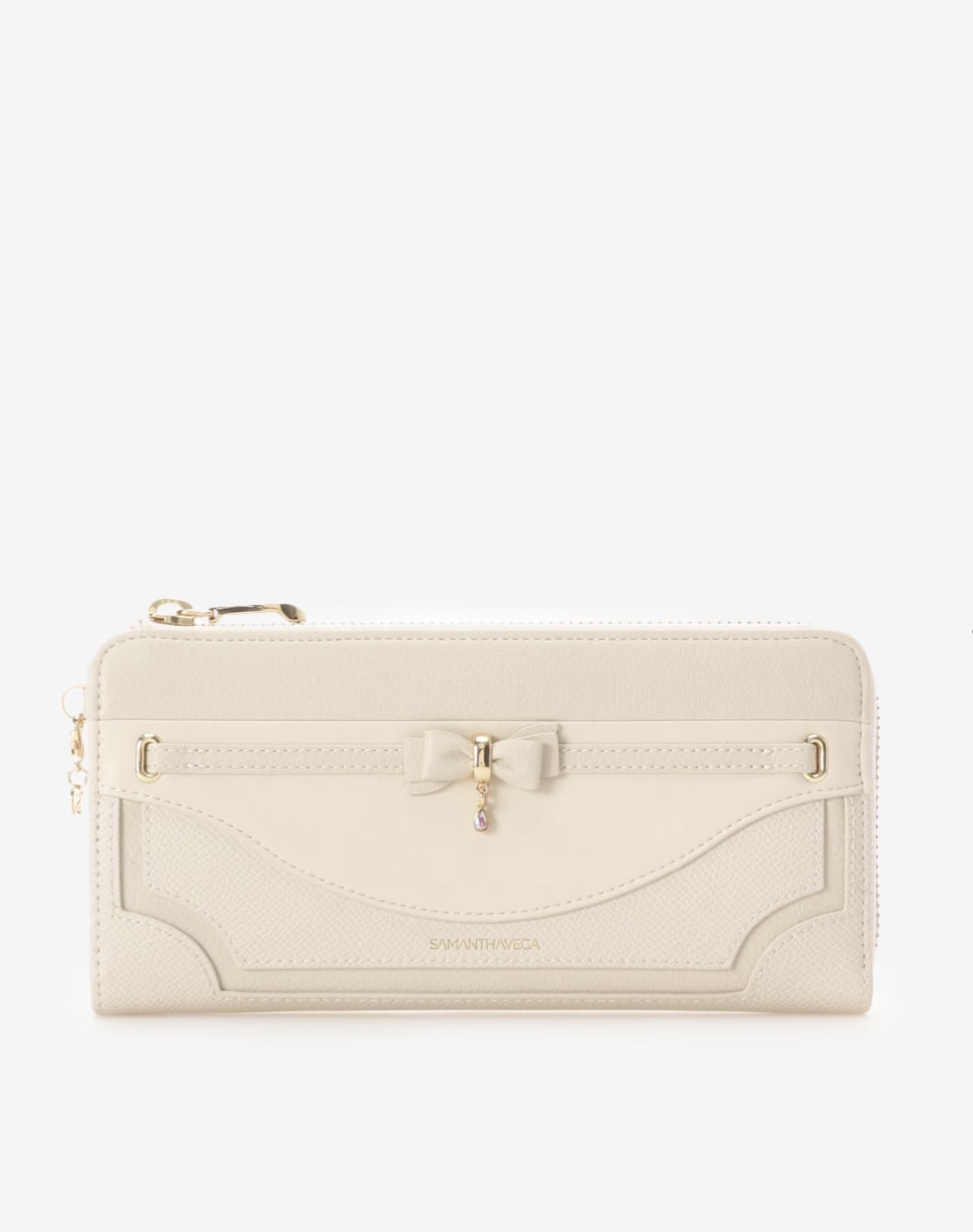 フロントリボンベルト長財布【オフホワイト】 オフホワイト