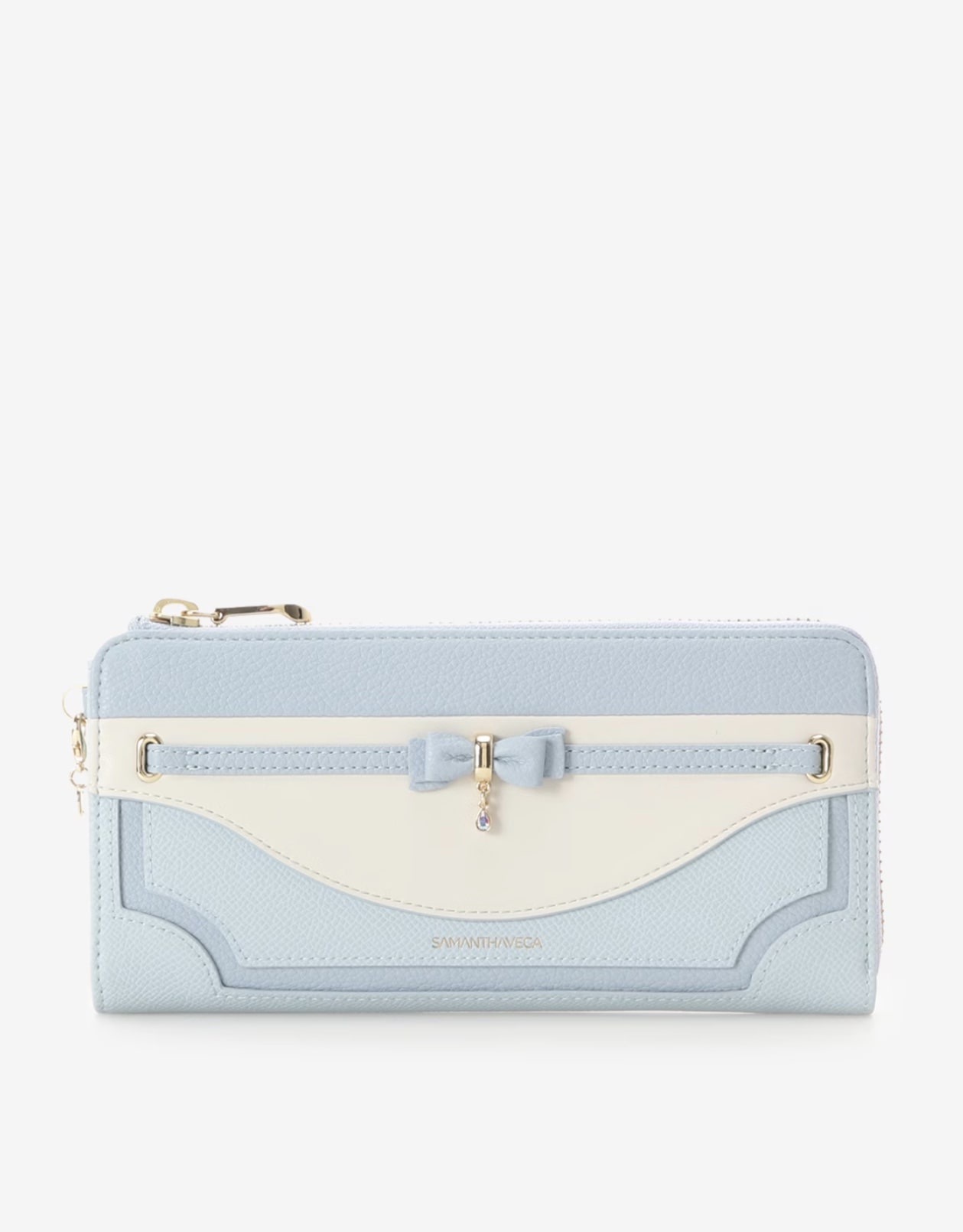 フロントリボンベルト長財布【ライトブルー】 ライトブルー