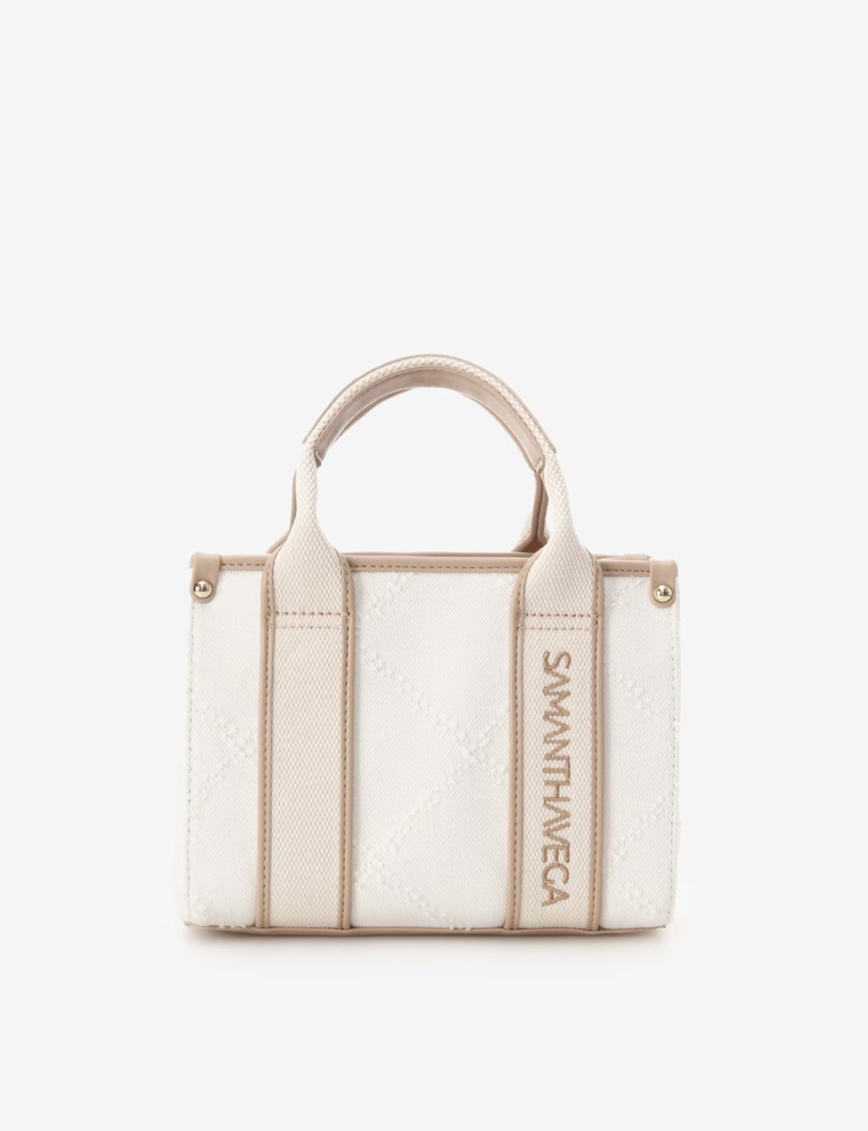 ロゴテープデニムトート(ミニ)【ホワイト】 ホワイト