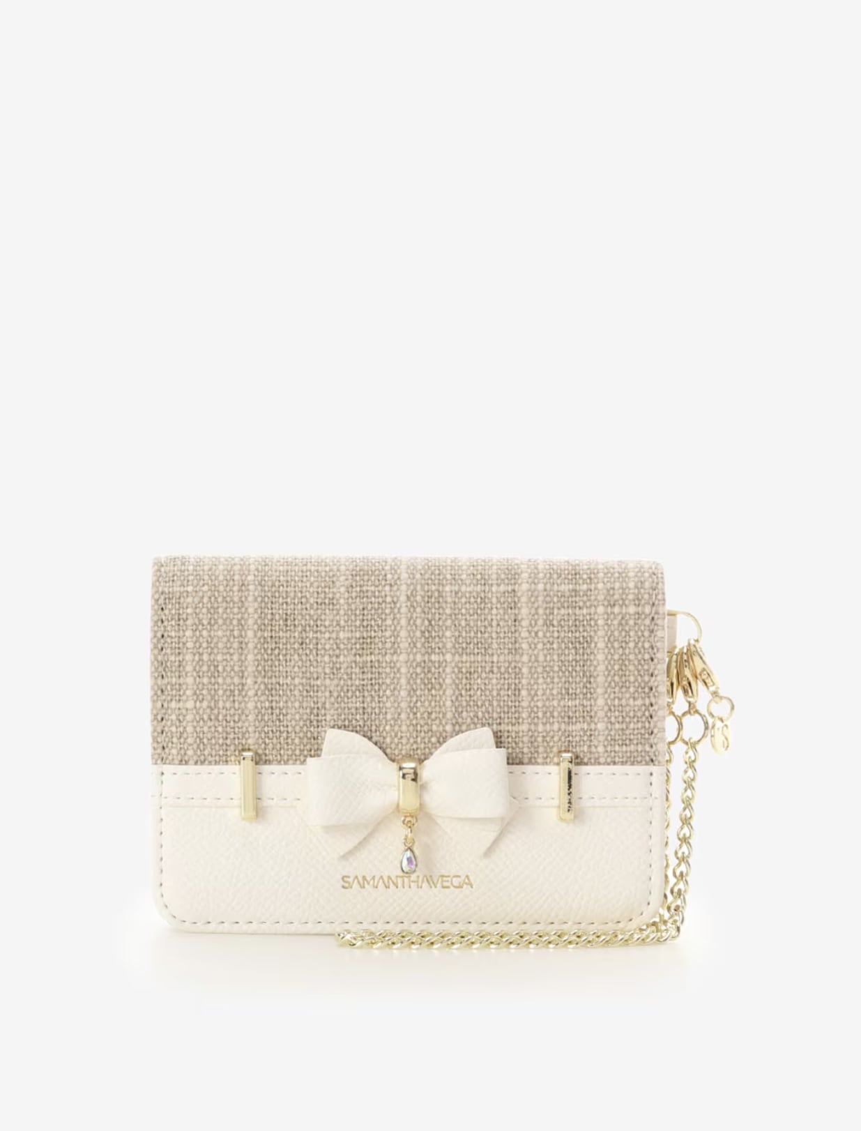 バンブーアクセントリボンパスケース【ホワイト】 ホワイト