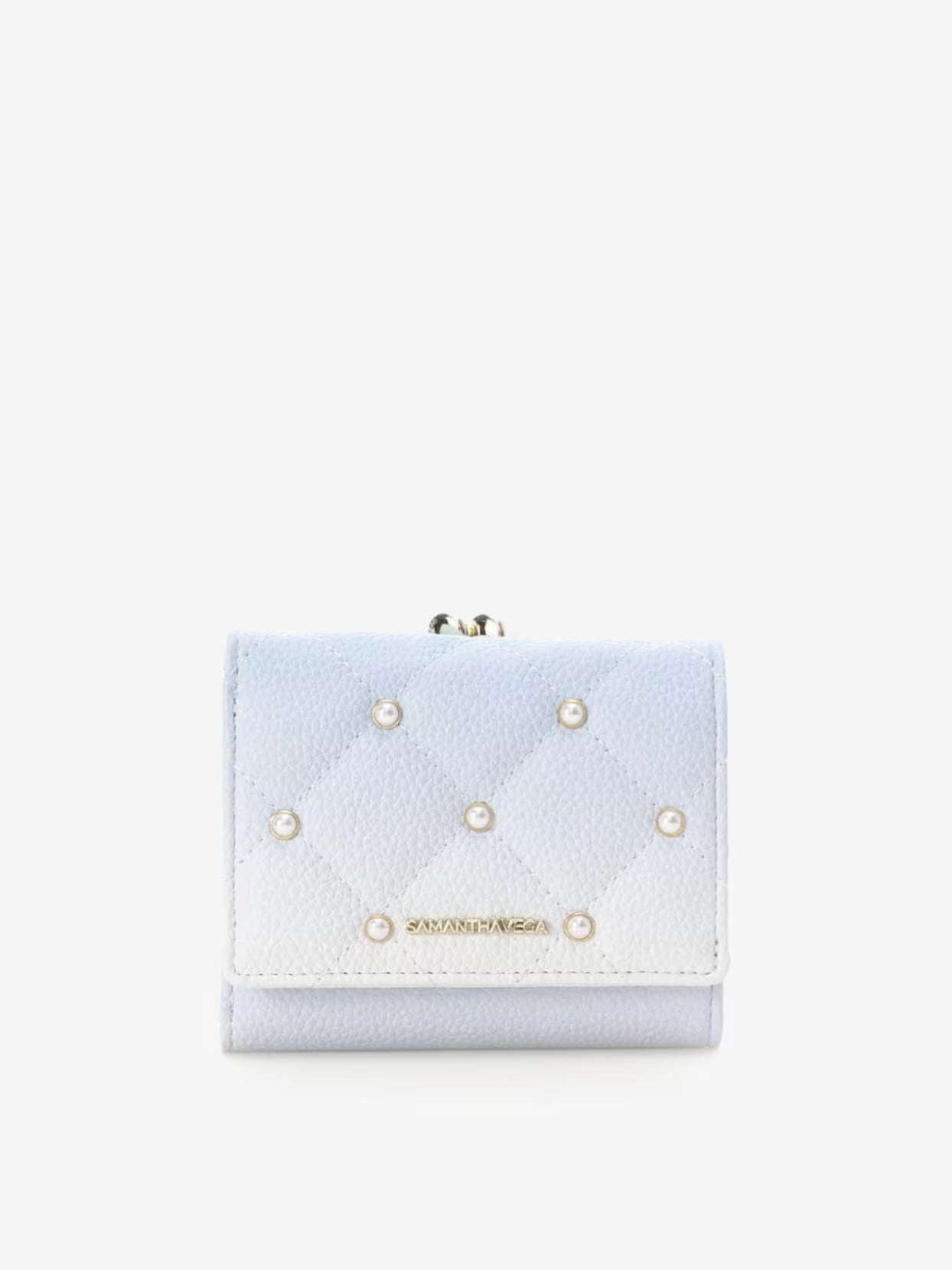 グラデーションパールフラッター折財布【ライトブルー】 ライトブルー