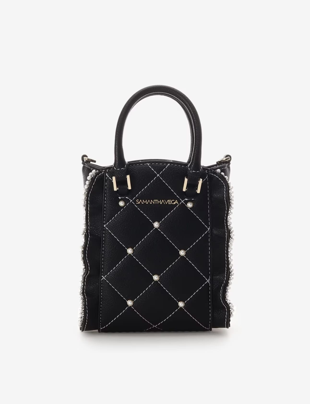 キルティングパールフラッタースマホショルダー【ブラック】 ブラック