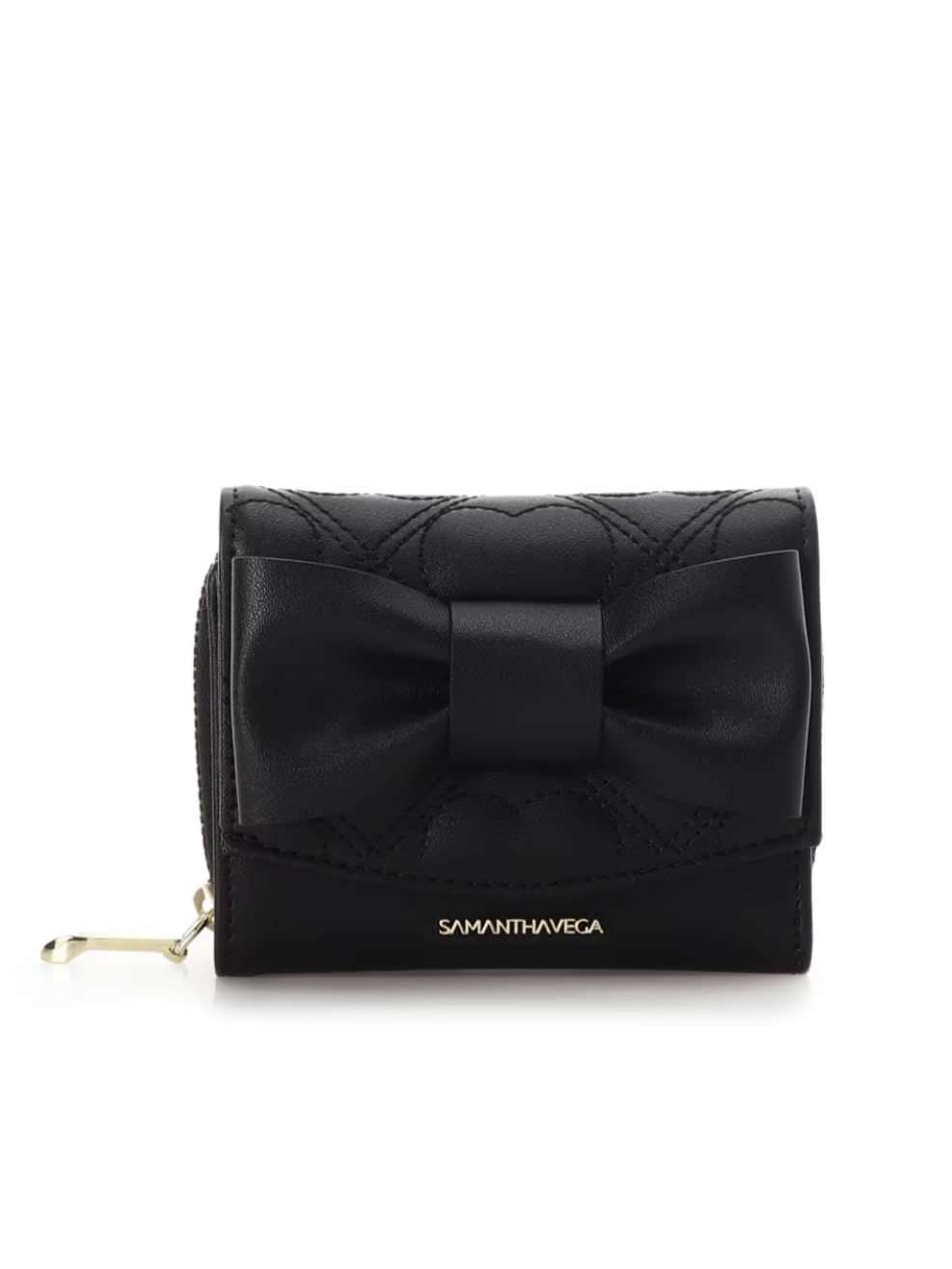 ハートキルト折財布【ブラック】 ブラック