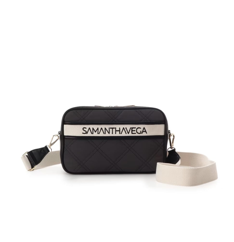 ロゴテープキルティングショルダーバッグ【ブラック】 ブラック