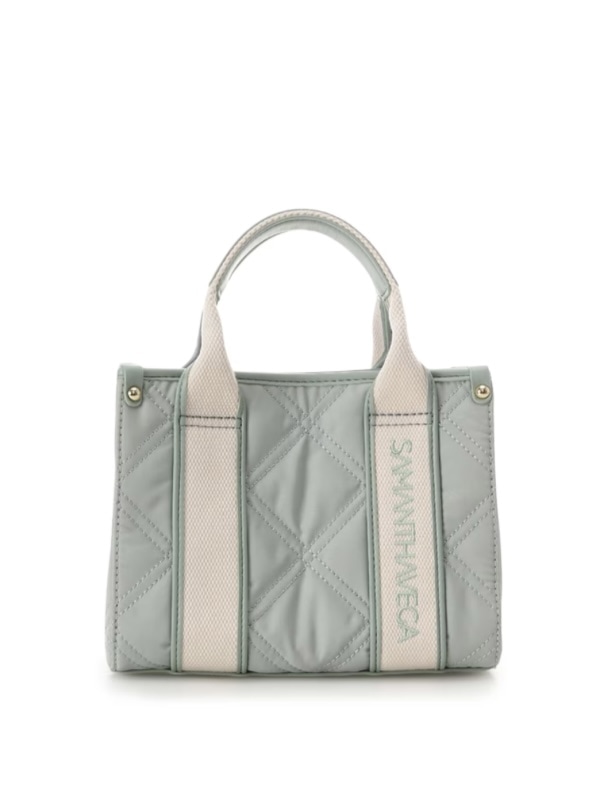 ロゴテープキルティングハンドバッグ（ミニ）【ミント】 ミント