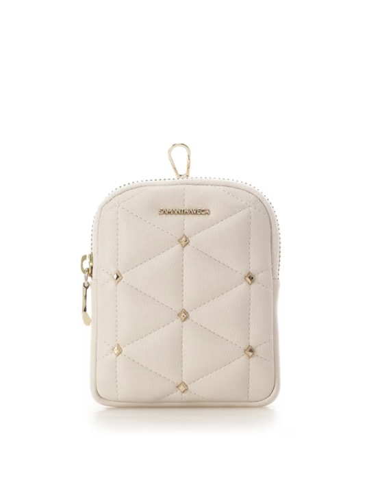 キルティングスタッズポーチ型チャーム【ホワイト】 ホワイト