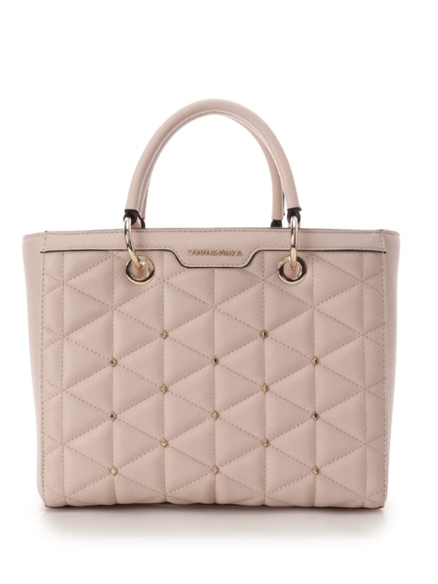 キルティングスタッズスクエアバッグ【ピンク】 ピンク