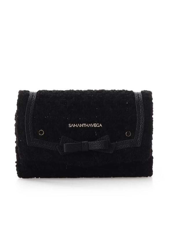 ソリッドリボンツイードキーケース【ブラック】 ブラック