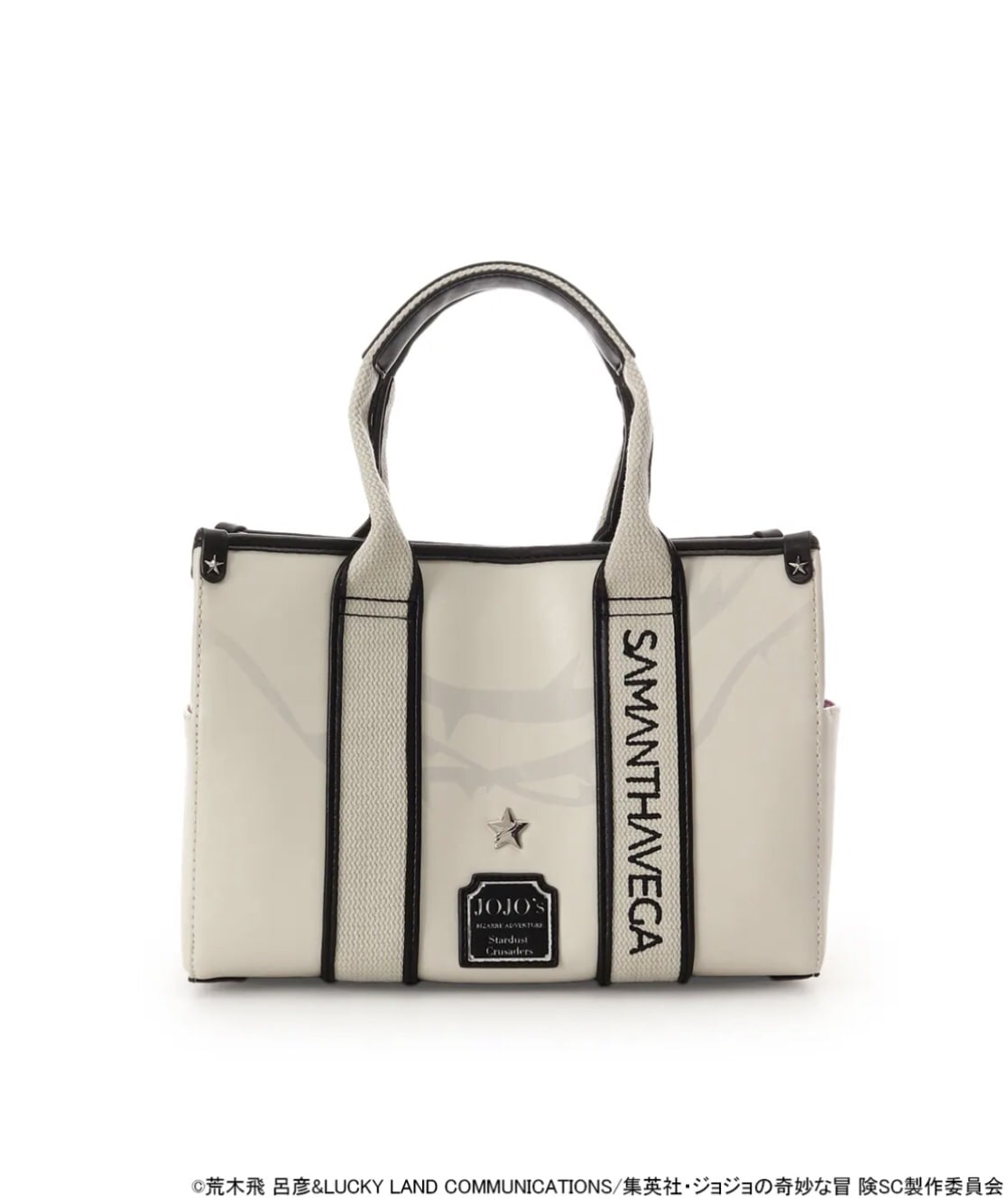 SAMANTHAVEGA×アニメ『ジョジョの奇妙な冒険 スターダストクルセイダース』　「ジョセフ・ジョースター」コレクション　ロゴテープハンドバッグ オフホワイト