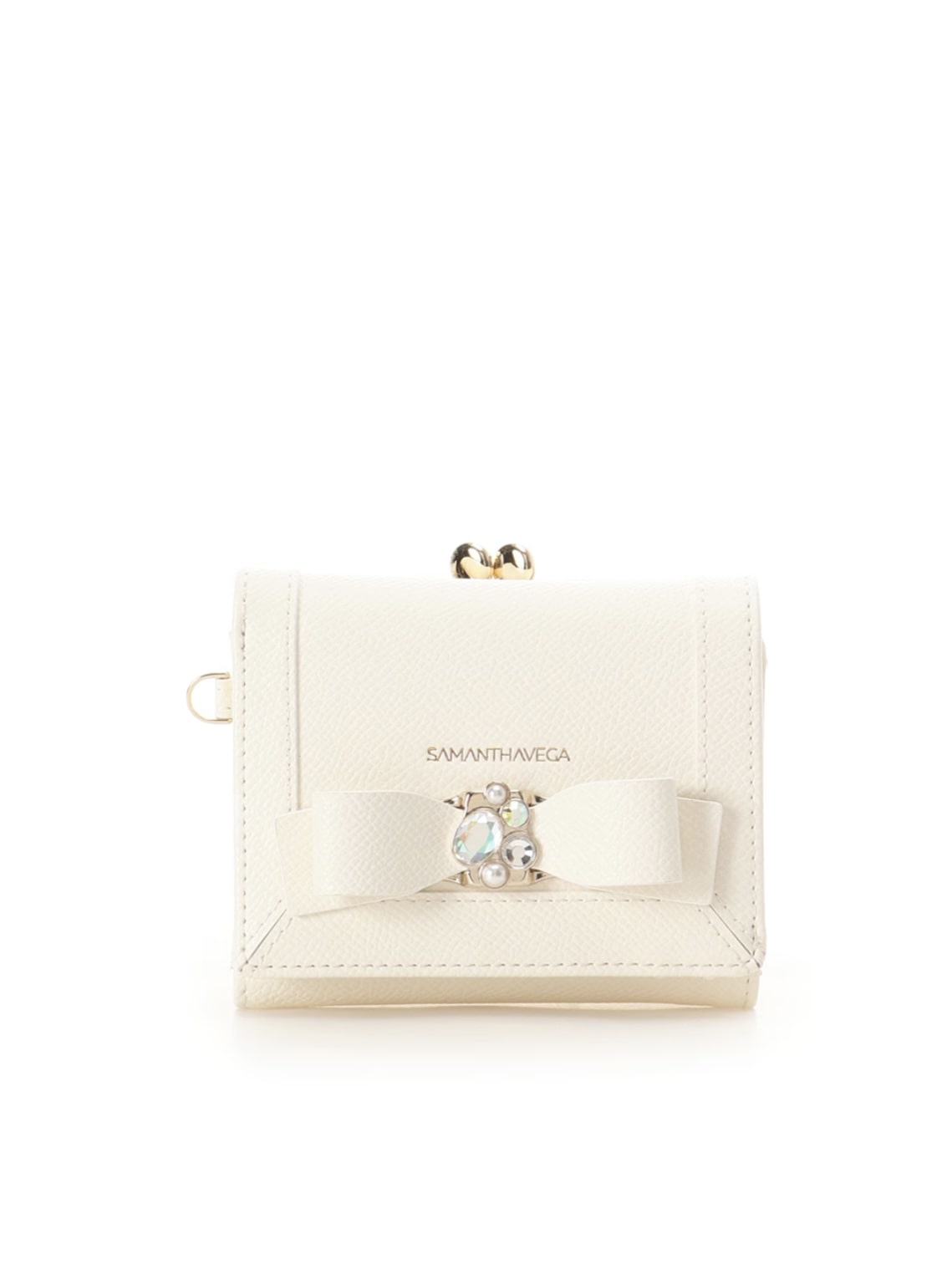 ジュエルリボン折財布【ホワイト】 ホワイト