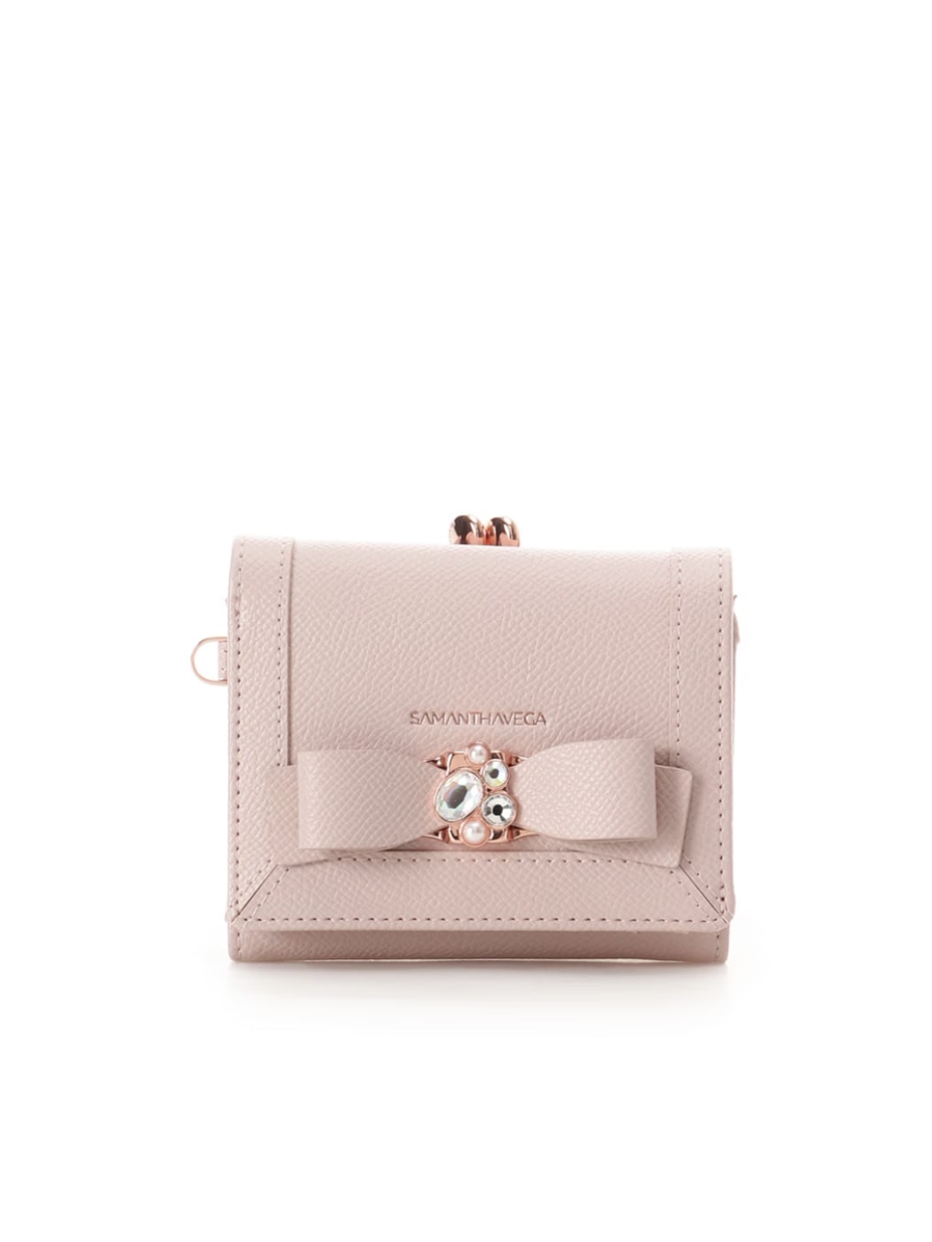 ジュエルリボン折財布【ピンク】 ピンク