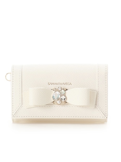  ジュエルリボンキーケース　【ホワイト】 ホワイト