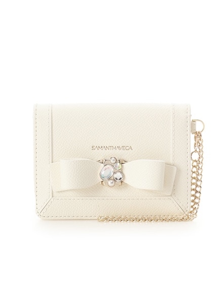  ジュエルリボンパスケース【ホワイト】 ホワイト