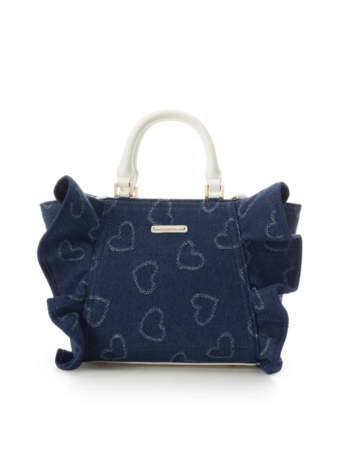 【オンラインショップ＆一部店舗限定】ハートデニムフリルハンドバッグ インディゴ