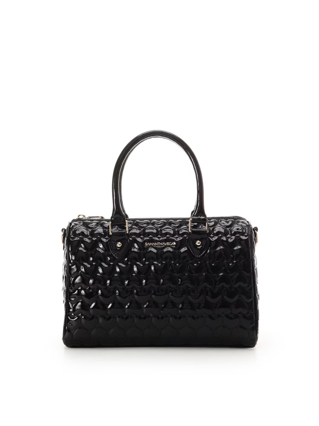 エターナルハートキルトボストンバッグ【ブラック】(ブラック