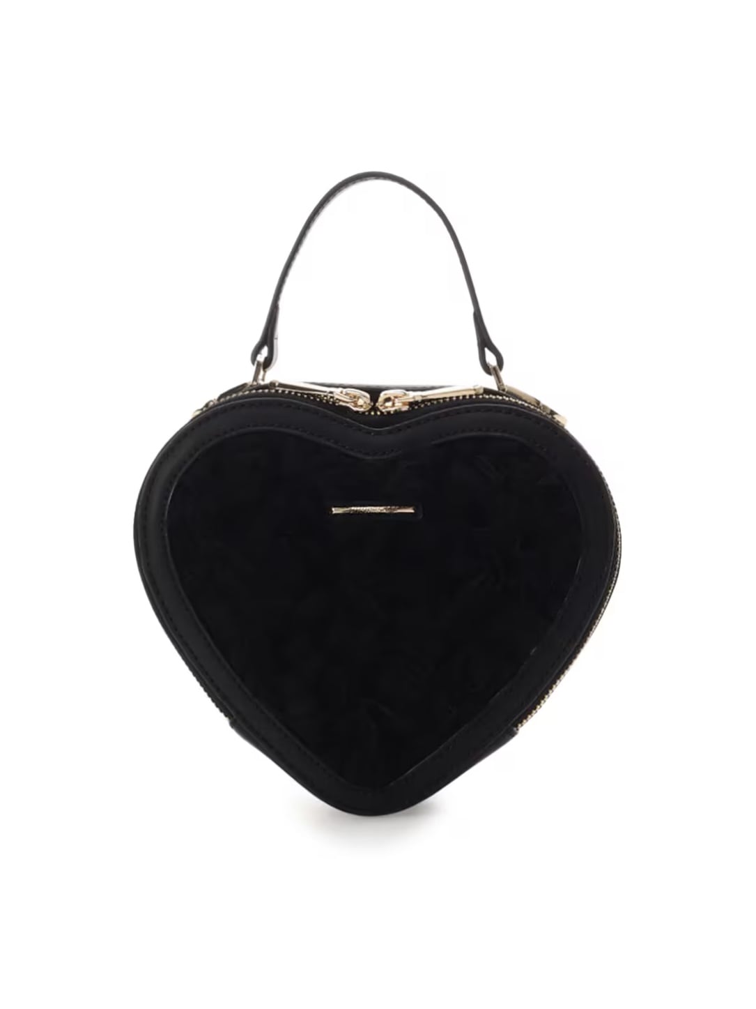 チュールハート型ショルダーバッグ【ブラック】 ブラック