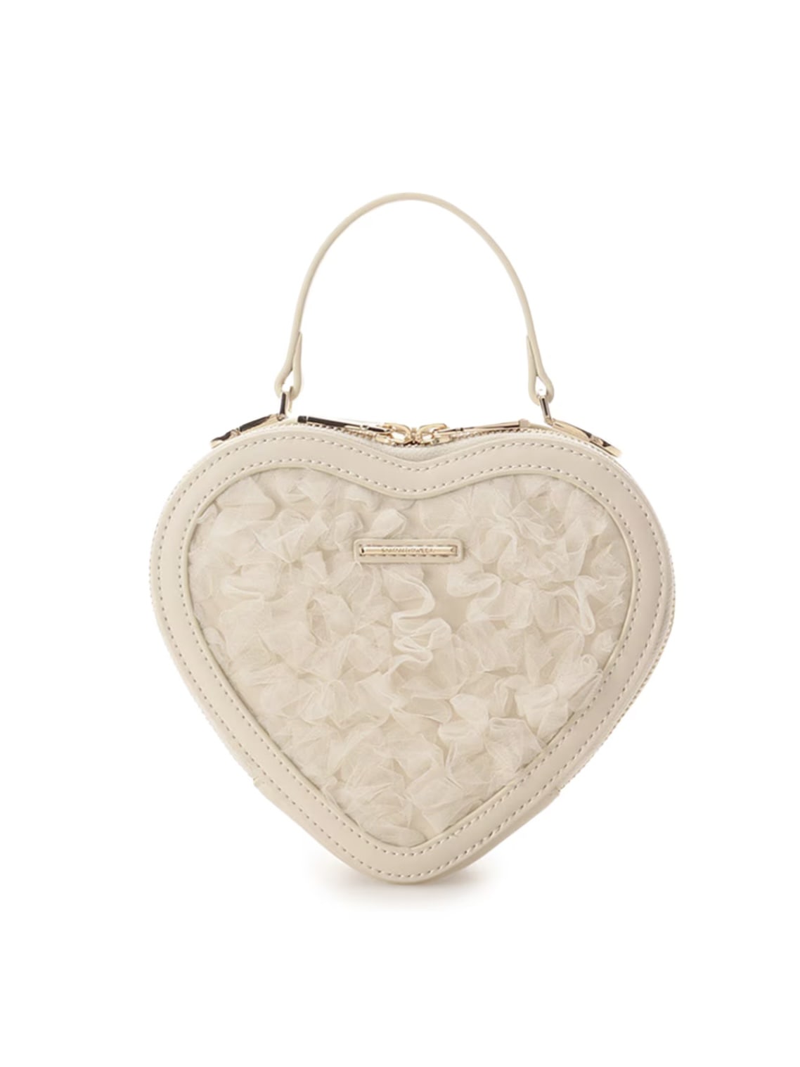 チュールハート型ショルダーバッグ【オフホワイト】 オフホワイト