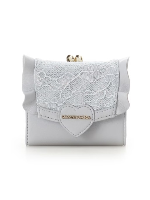 レースハートベルト折財布【ライトブルー】 ライトブルー