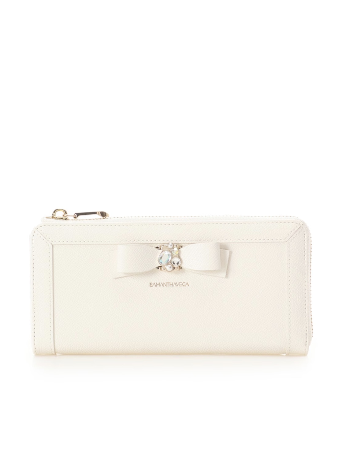 ジュエルリボン長財布【ホワイト】 ホワイト