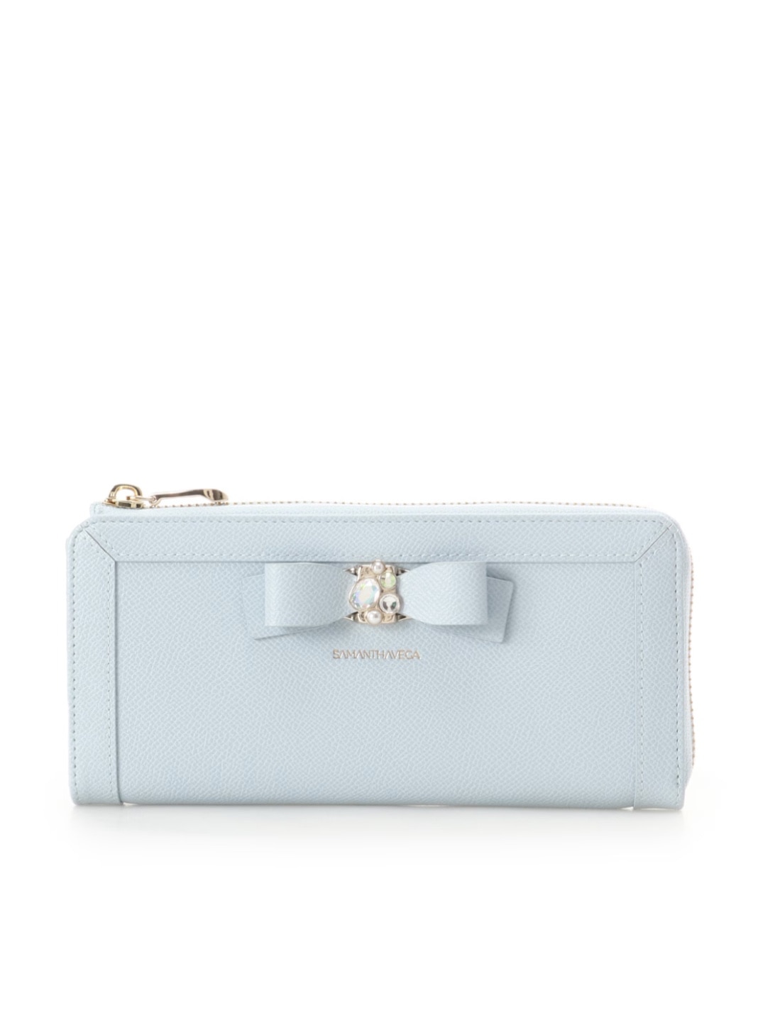 ジュエルリボン長財布【ライトブルー】 ライトブルー