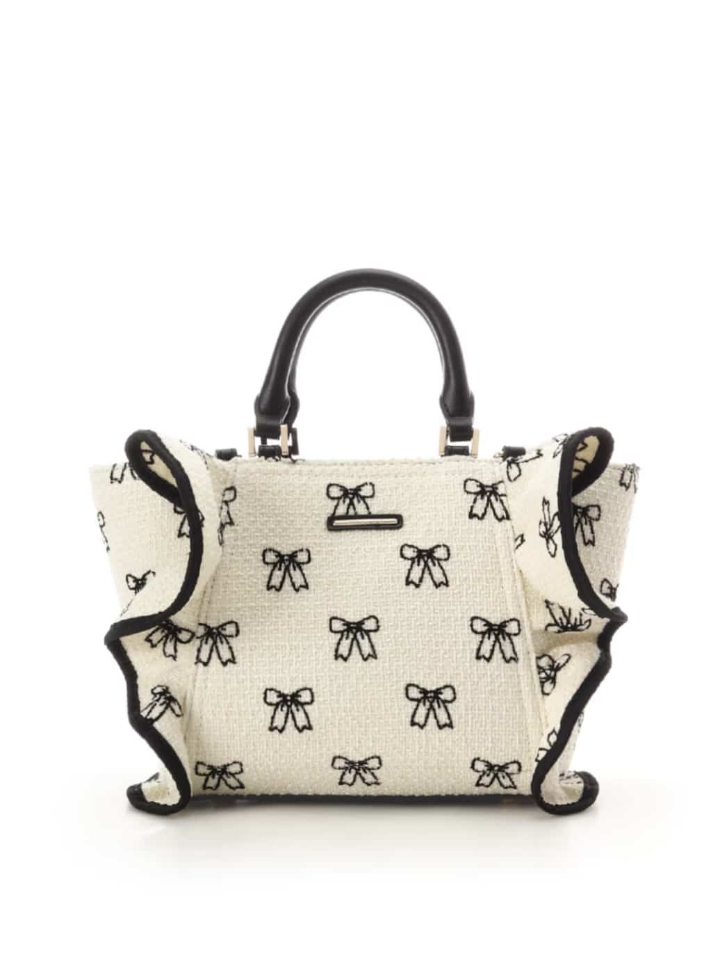 【オンラインショップ＆一部店舗限定】リボンフリルハンドバッグ ホワイト