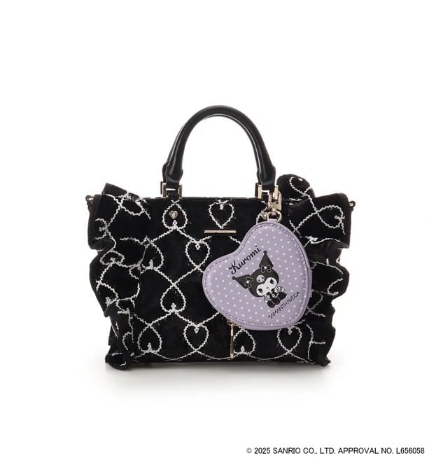 「クロミコレクション」フリルハンドバッグ【ブラック】 ブラック