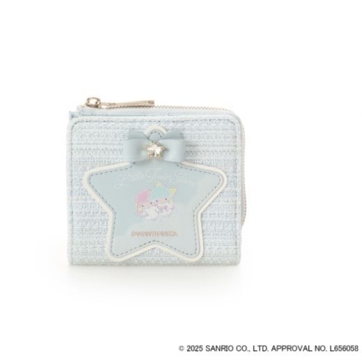 『リトルツインスターズ』（キキ＆ララ）折財布 ライトブルー
