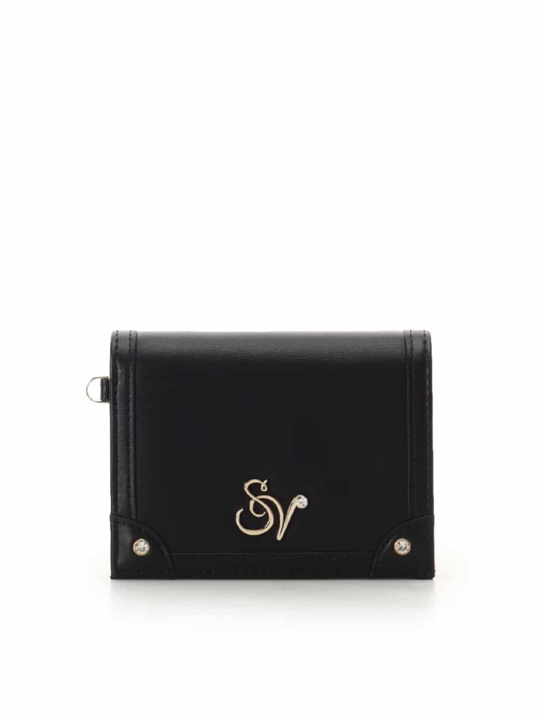 ロゴ金具折財布【ブラック】 ブラック
