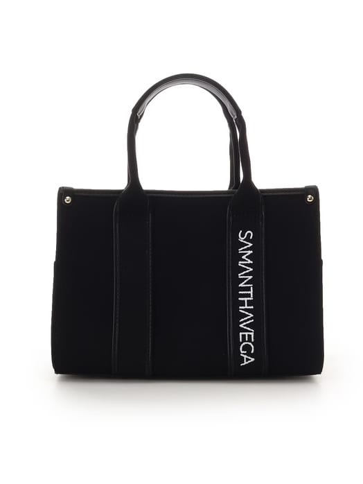 新色ロゴテープキャンバスハンドバッグ（小）【ブラック】 ブラック