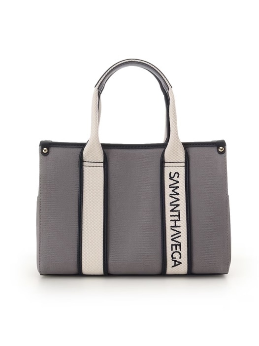 新色ロゴテープキャンバスハンドバッグ（小）【グレー】 グレー