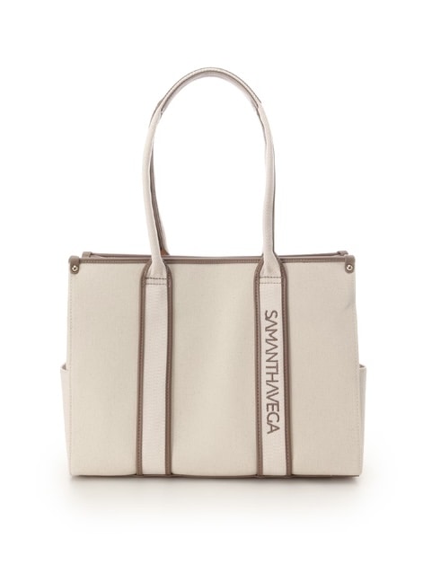 新色ロゴテープキャンバスA4トートバッグ【オフホワイト】 オフホワイト