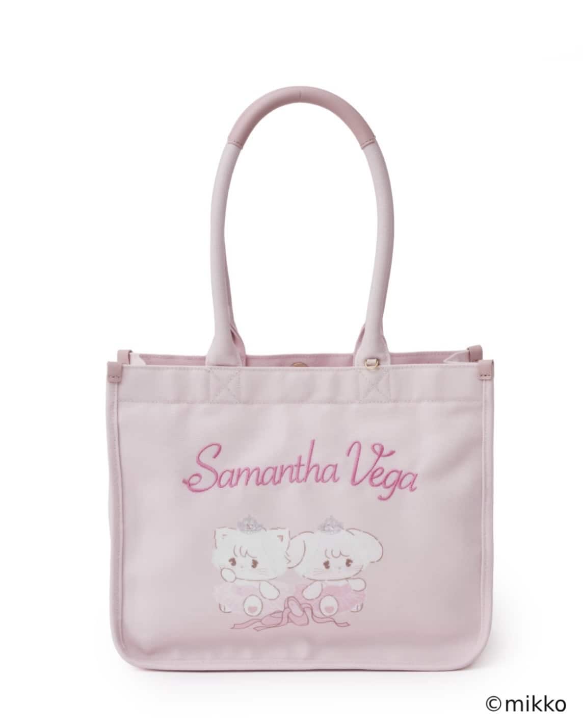 Lil ala mode×SAMANTHAVEGAコレクション キャンバストートバッグ ピンク