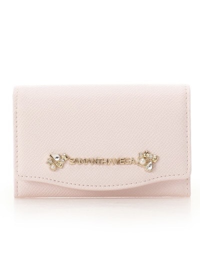 アクセントビジューカードケース【ピンク】 ピンク